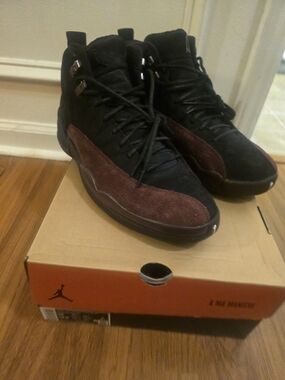 A Ma Maniere X Air Jordan 12 Mens Sz 12.5 Black and Burgundy